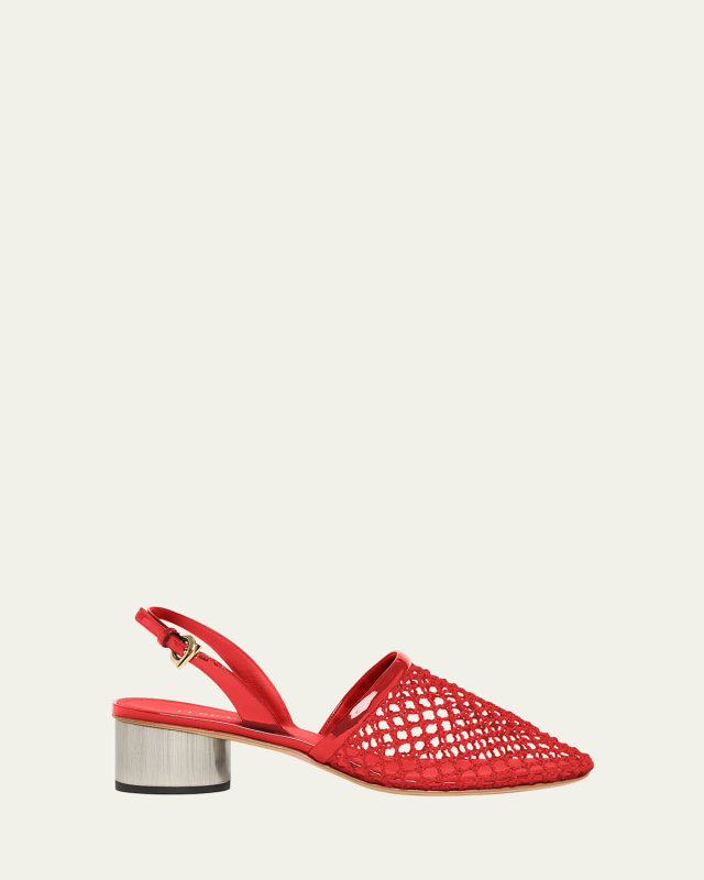 Kay Net Slingback Pumps